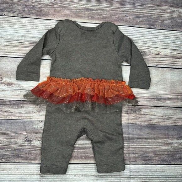 Celebrate! Thanksgiving Turkey Romper Size 0-3 Months - Picture 8 of 8